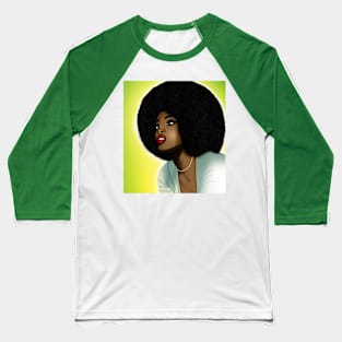 black woman with big afro hair Baseball T-Shirt